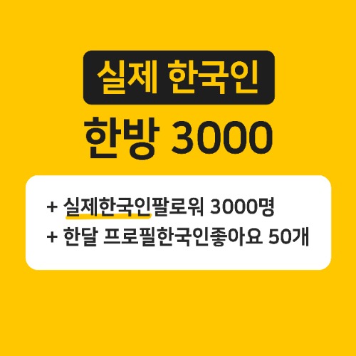 인스타팔로워,좋아요늘리기ㅣ인스타고 - 실제 한국인 한방관리3000